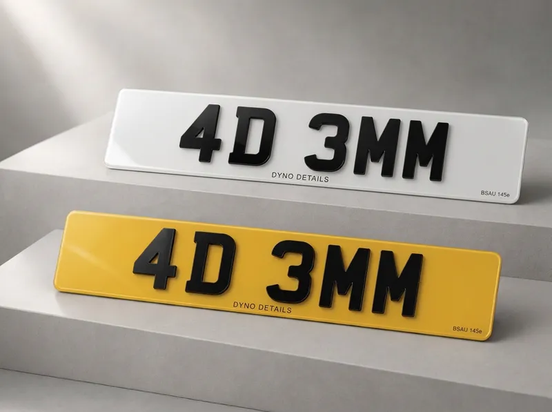 4D number plate with flat-topped laser-cut acrylic characters