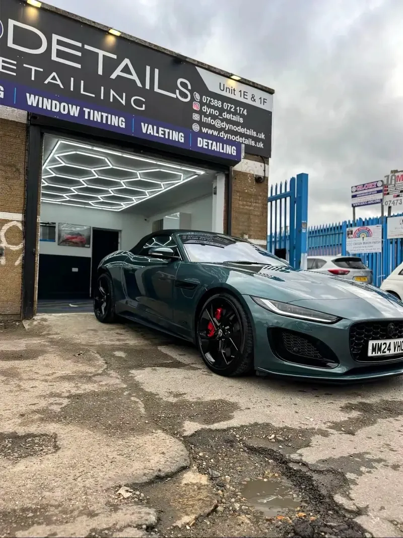 Jaguar F-Type with tinted windows at Dyno Details Dagenham
