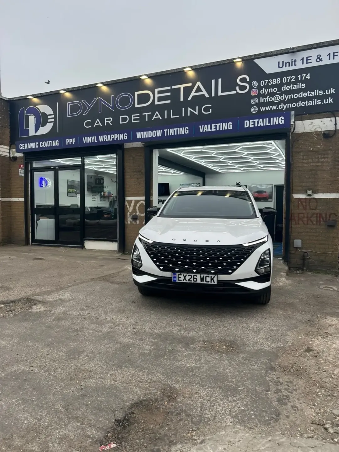 Omoda after paint correction and ceramic coating at Dyno Details Dagenham