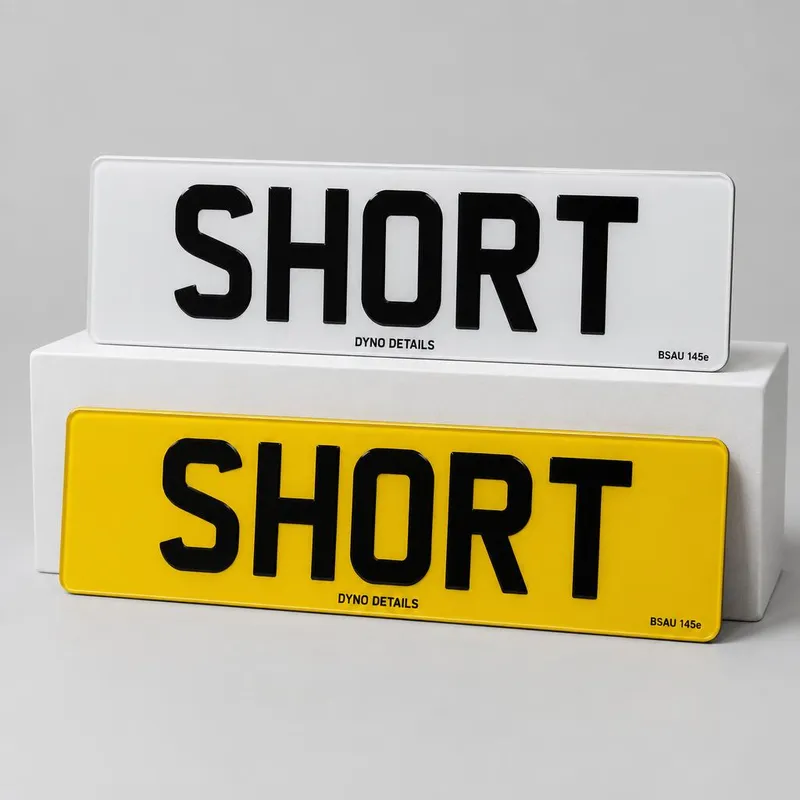 Short number plate for a 5, 6 or 7 character registration